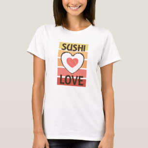 Camiseta Sushi Love Heart Comida Favorite Comida Vintage
