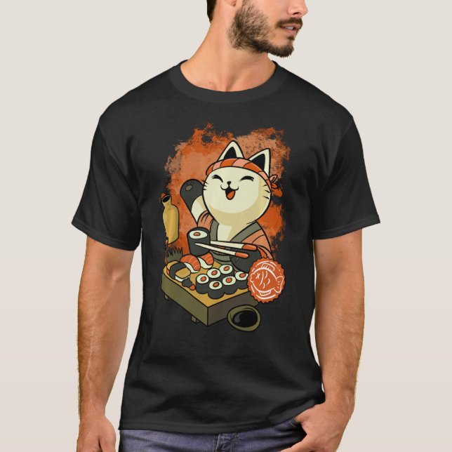 Camiseta Sushi Master Cat Sweatshirt (Frente)