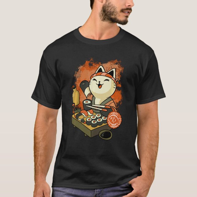 Camiseta Sushi Master Cat Sweatshirt (Frente)
