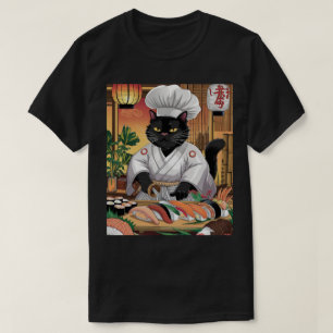 Camiseta Sushi Master Gato Preto