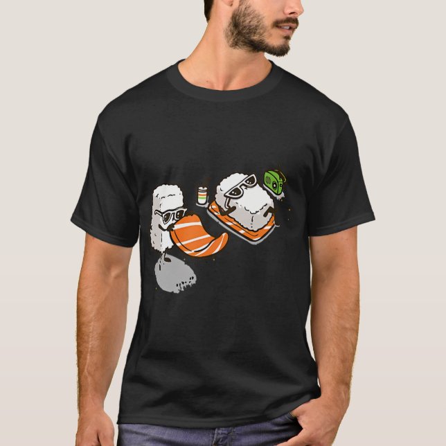 Camiseta sushi na praia (Frente)