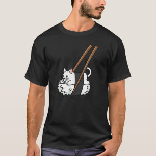 Camiseta Sushi Nigiri Gato Branco Pet