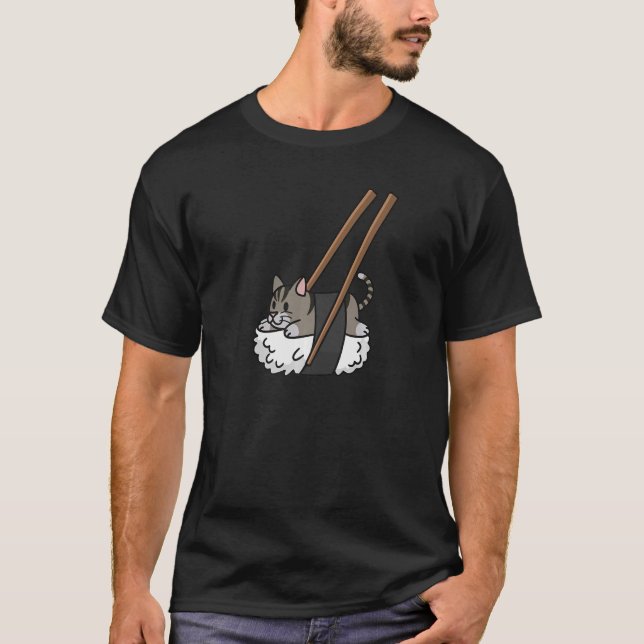 Camiseta Sushi Nigiri Tabby Cat Pet (Frente)