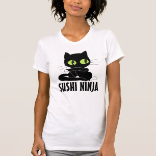 Camiseta SUSHI NINJA CAT T-shirts engraçadas
