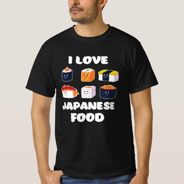 Camiseta Sushi Noodles Anime Manga Funny Japan Otaku Outfit (Frente)