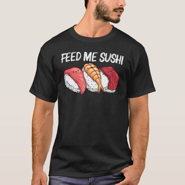 Camiseta Sushi Para Homens Mulheres Crianças Sushi Japonês (Frente)