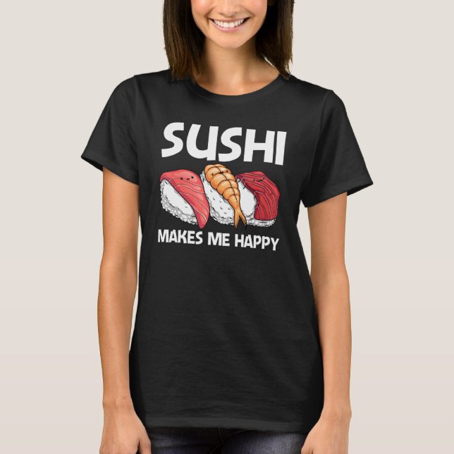 Camiseta Sushi Para Homens Mulheres Crianças Sushi Japonês (Frente)