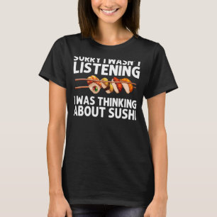 Camiseta Sushi Para Homens Mulheres Sushi Roll Vinegared Ri