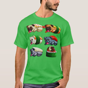 Camiseta Sushi Pug Funny Pugs Sushi Otaku Kawaii