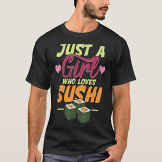 Camiseta Sushi Roll Japonesas Comidas Raparigas Sushi