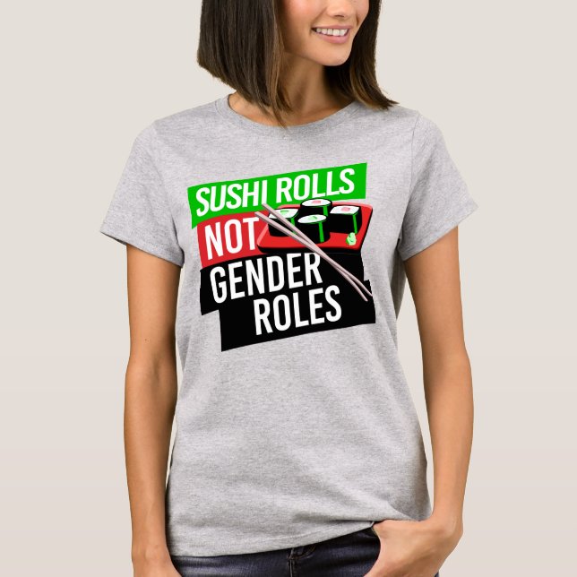 CAMISETA SUSHI ROLLS NÃO FUNÇÕES DE GÊNERO (Frente)