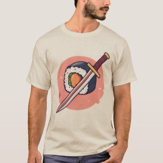 Camiseta Sushi Samurai Engraçado T-Shirt.