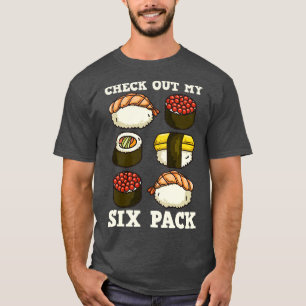 Camiseta Sushi Seis Pack Japonês Kawaii