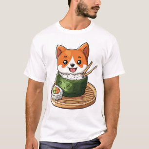 Camiseta Sushi Shiba � Cachorro Comida Divertida