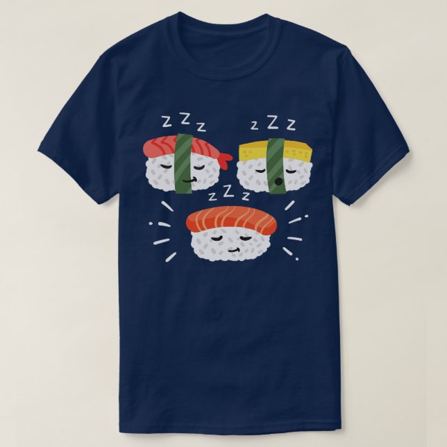 Camiseta Sushi Sleeping Sushi Kawaii (Frente do Design)