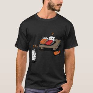 Camiseta Sushi Sonâmbulo Divertido Kawaii Sushi Cartoon