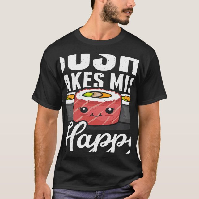 Camiseta Sushi Torna Miso Feliz Comida Japonesa Sushi (Frente)