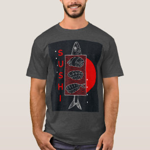 Camiseta Sushi Vintage Japonês Kawaii Retro Japan Anime T-