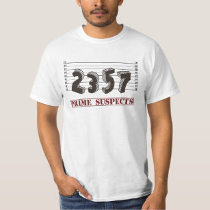 Camiseta Suspeitos do número primo