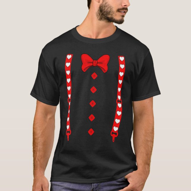 Camiseta Suspendedores Tuxedo E Garotos De Arco Cardíaco Va (Frente)