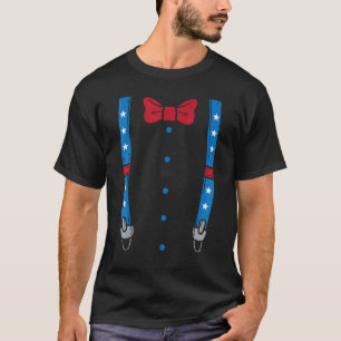 Camiseta Suspensórios de laço de gravata da bandeira dos EU