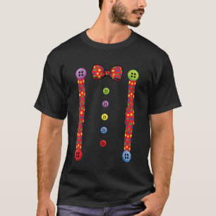 Camiseta Suspensórios de Palhaço de Halloween Fantasia de C