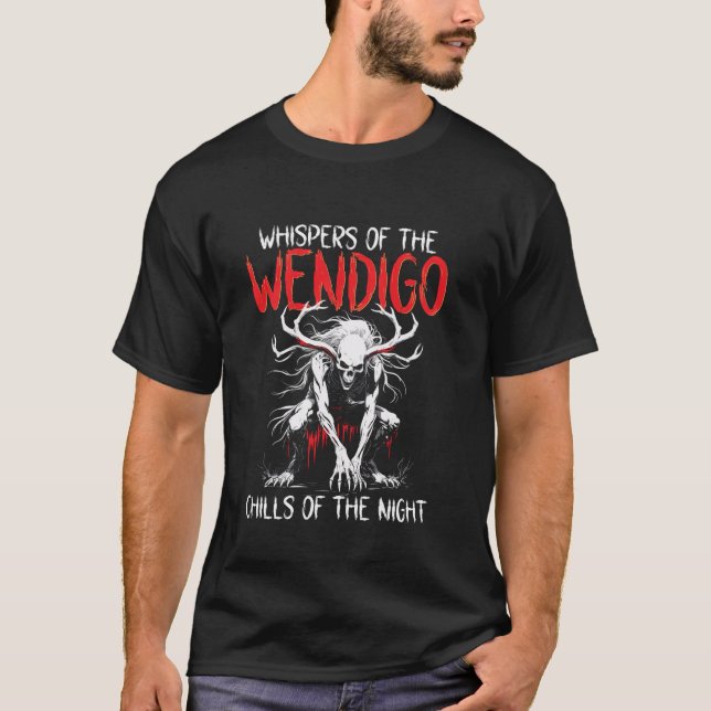 Camiseta Suspiros Criptidos Do Wendigo Da Noite (Frente)