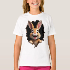 Camiseta Süßer Hase guckt durch Loch - Osterhase