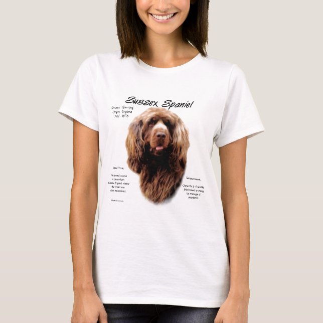 Camiseta Sussex Spaniel History Design (Frente)