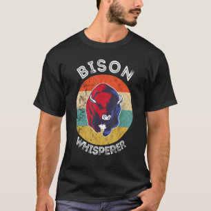 Camiseta Sussurrador de Bisão Búfalo Gado Vintage Retro Pôr