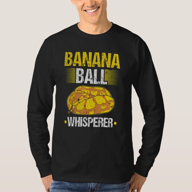 Camiseta Sussurrador de Bola de Banana Python Macarrão Répt (Frente)