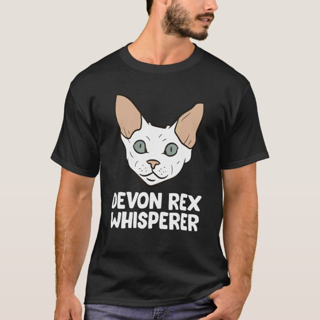 Camiseta Sussurrador de Devon Rex Devon Rex Gato Engraçado (Frente)