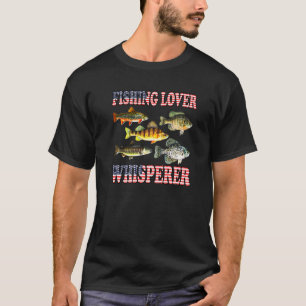 Camiseta Sussurrador de Pesca Perca Crappie Salmão Truta Bl