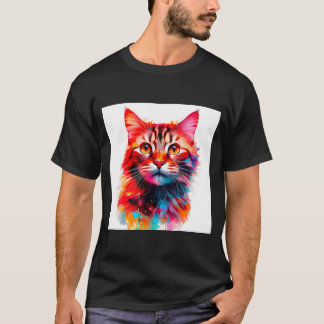 Camiseta Sussurreiros Por Aquarela: Um Retrato De Gato Vibr