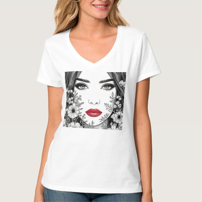 Camiseta Sussurros da Natureza - Beleza Feminina em Bloom (Frente)