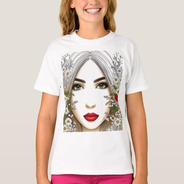 Camiseta Sussurros da Natureza - Beleza Feminina em Bloom (Frente)