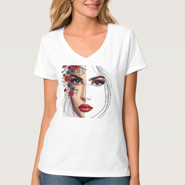 Camiseta Sussurros da Natureza - Beleza Feminina em Bloom (Frente)