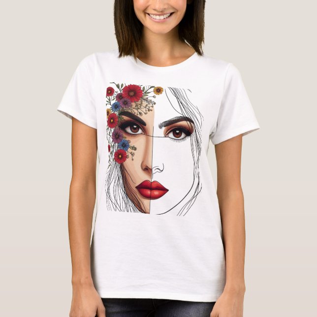 Camiseta Sussurros da Natureza - Beleza Feminina em Bloom (Frente)