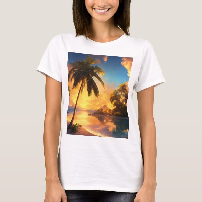Camiseta Sussurros das Marés: Uma Paisagem do Sonho Costeir (Frente)