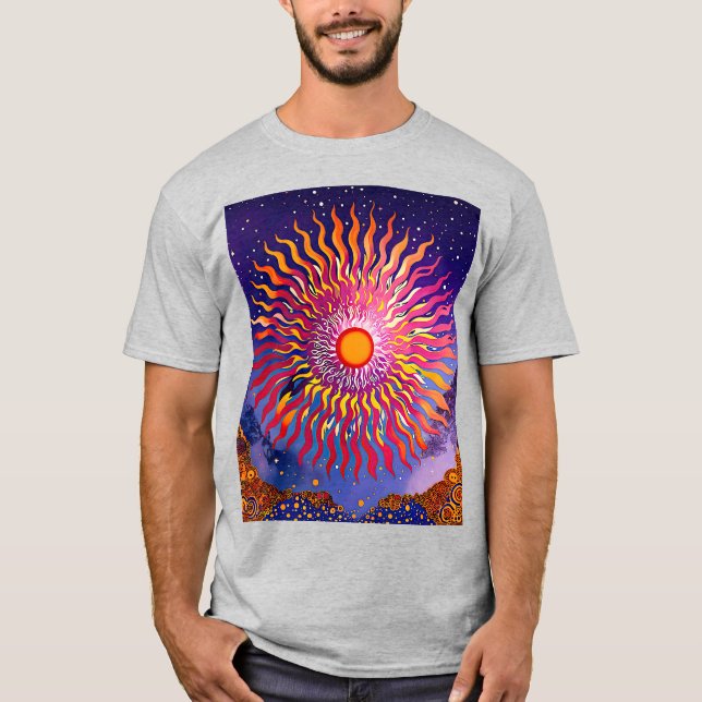 Camiseta "Sussurros Solares no Céu" O Sol (Frente)
