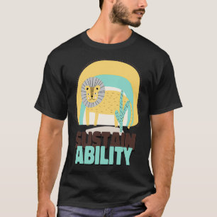Camiseta Sustainability Yellow Lion With A Grey Black Mane