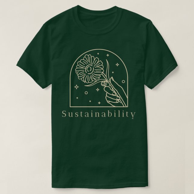 Camiseta Sustentabilidade Segurando Uma Flor (Frente do Design)