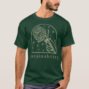 Camiseta Sustentabilidade Segurando Uma Flor