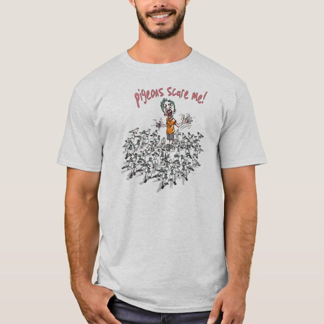 Camiseta Susto dos pombos mim por estúdios de Mudge (Frente)