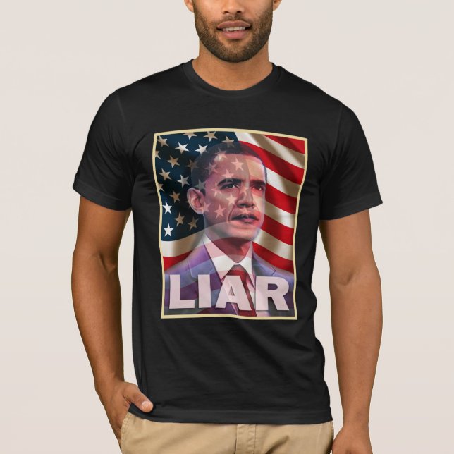 Camiseta Sustos de Obama mim - é um mentiroso (Frente)