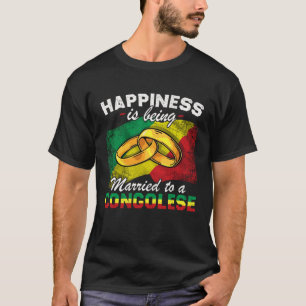 Camiseta Sutiã da Bandeira Casado Congolês Casamento Repúbl