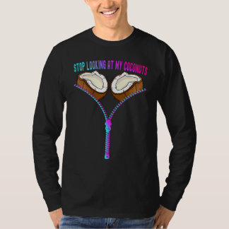 Camiseta Sutiã de Coco de Verão Colorido Pare de Olhar para