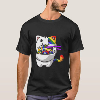 Camiseta Sutil Bandeira do Orgulho do Gato Gay Arco-íris Ba