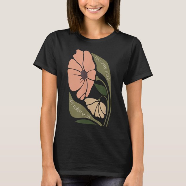 Camiseta Sutil Boho Flores Anti Trum P Liberal Protesto Re (Frente)
