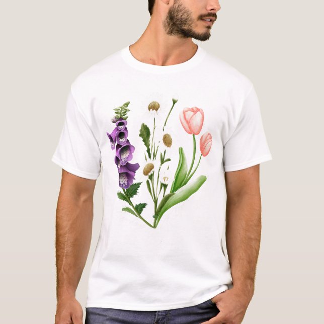 Camiseta Sutil Floral Anti-Trump Shirt Flowers Foxglove (Frente)